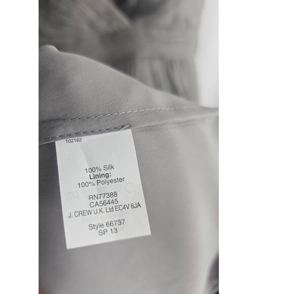 NWT J. Crew Womens Size 6 Mirabelle Cocktail Dress Chiffon Silk Gray Cap Sleeve - Picture 8 of 8